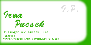 irma pucsek business card